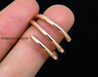 Anillo de cobre ajustable, anillo de cobre macizo, anillo hecho a mano, anillo de alambre de cobre, anillo de cobre puro 100 %, anillo de regalo para hombres y mujeres, anillo curativo