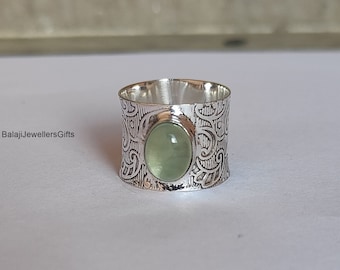 Aquamarine Gemstone Ring: Sterling Silver Boho Band