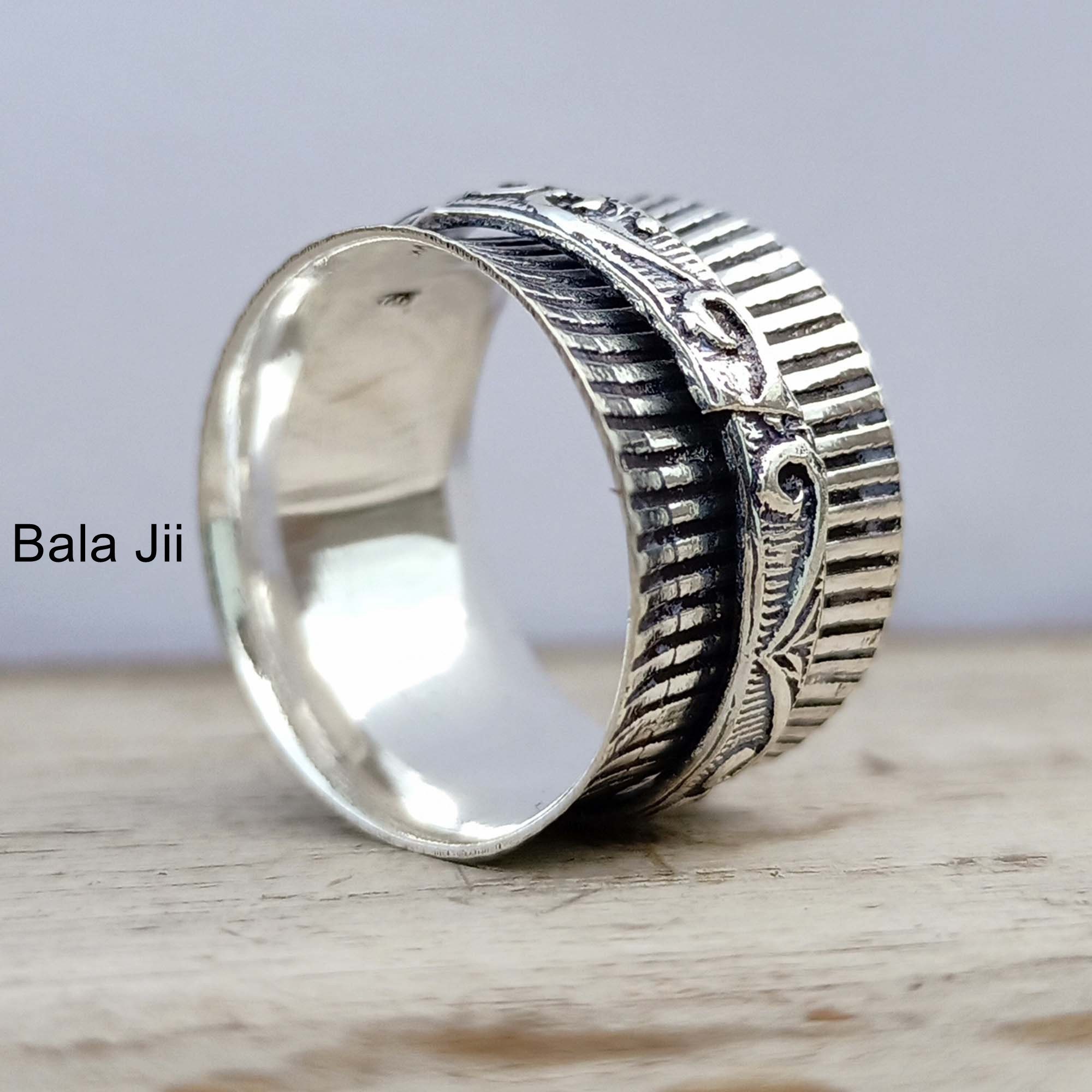 925 Sterling silver spinner Ring Handmade Ring Fidget Ring Etsy