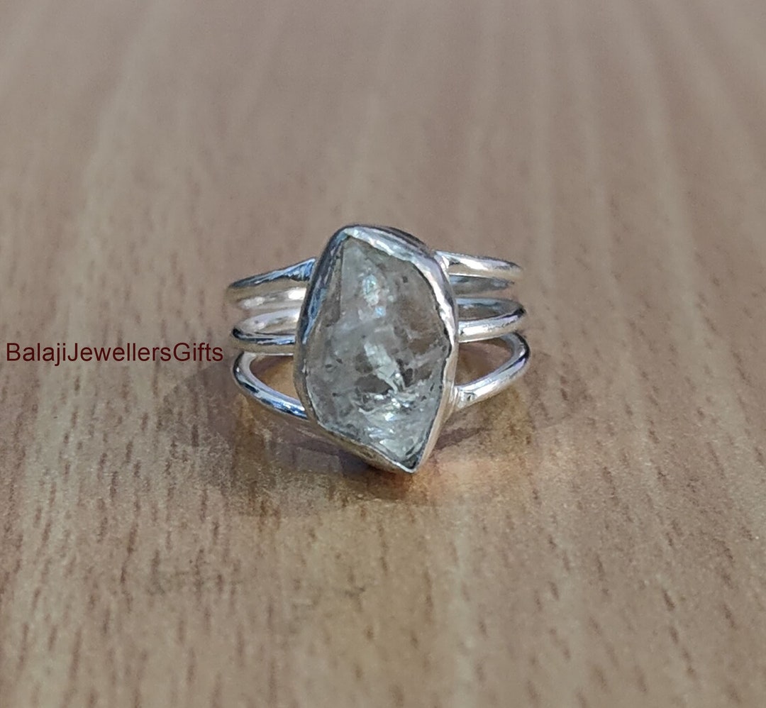 Raw Crystal Statement Ring, Raw Stone Ring, 925 Sterling Silver Ring ...