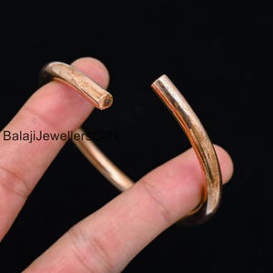 Adjustable Copper Bangle, Pure Copper Round Wire Bangle, Anniversary Jewelry For Women, Healing Bangle, Simple Copper Bangle, Handmade Gift
