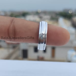 Solid 925 Sterling Silver Spinner Ring, Handmade Thumb Ring, Fidget Ring, Meditation Ring, Boho Ring, Anxiety Ring, For Women Gift, B1627
