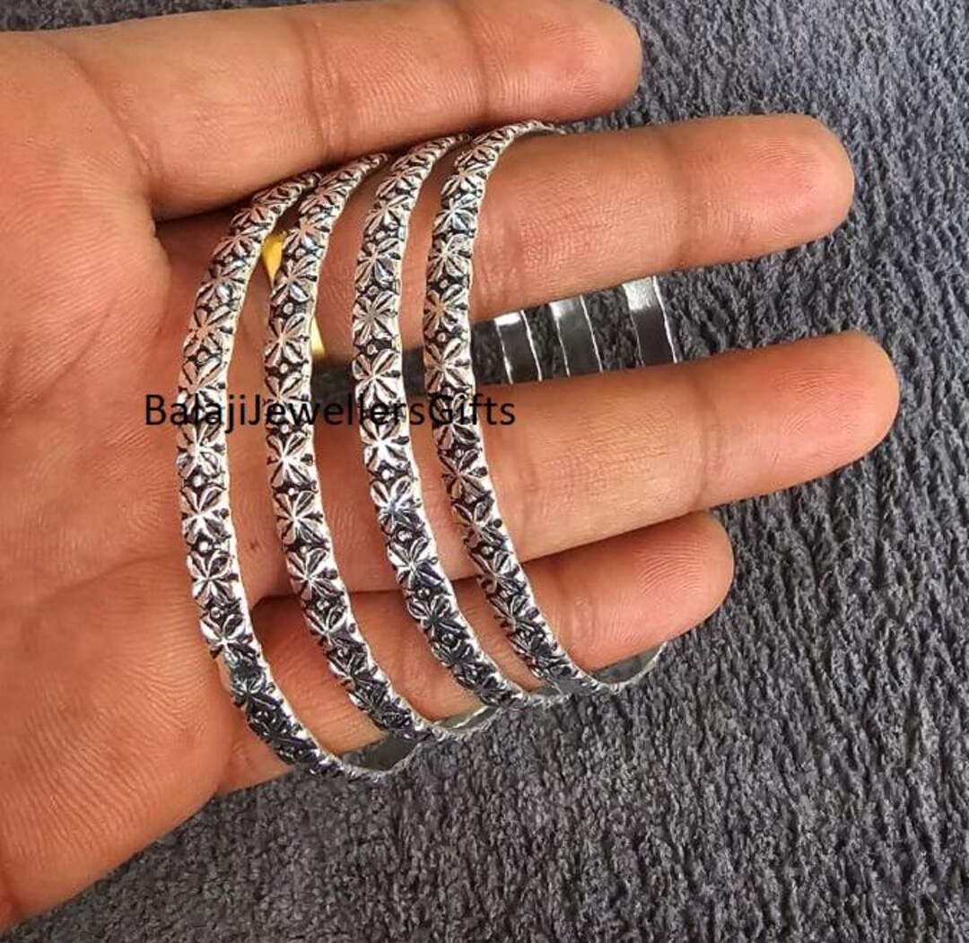 アクセサリー silver 925 simple design bangle ZEI Designer Sterling Silver & Zircon 7” Bangle Moving Halo