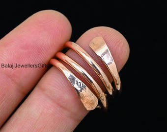 Handmade Solid Copper Wrap Ring: Boho Style