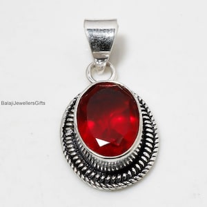 Garnet Pendant 925 Sterling Silver Pendant Garnet Gemstone Pendant Jewelry Handmade Garnet Jewelry Gift For Her Sister Pendant For Necklace