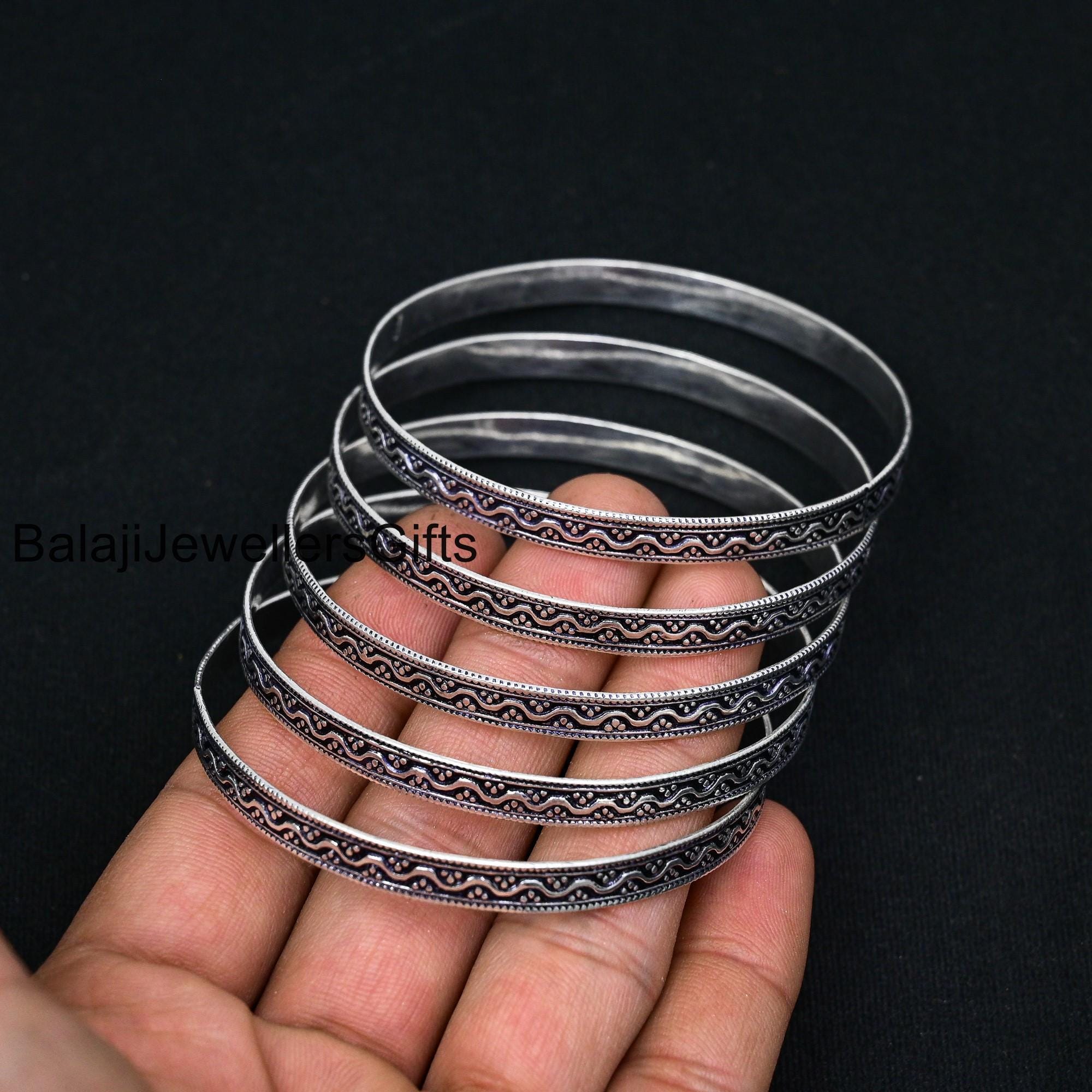 5 of Set Bangle, Handmade Bangle, 925 Sterling Silver, Boho Woman 