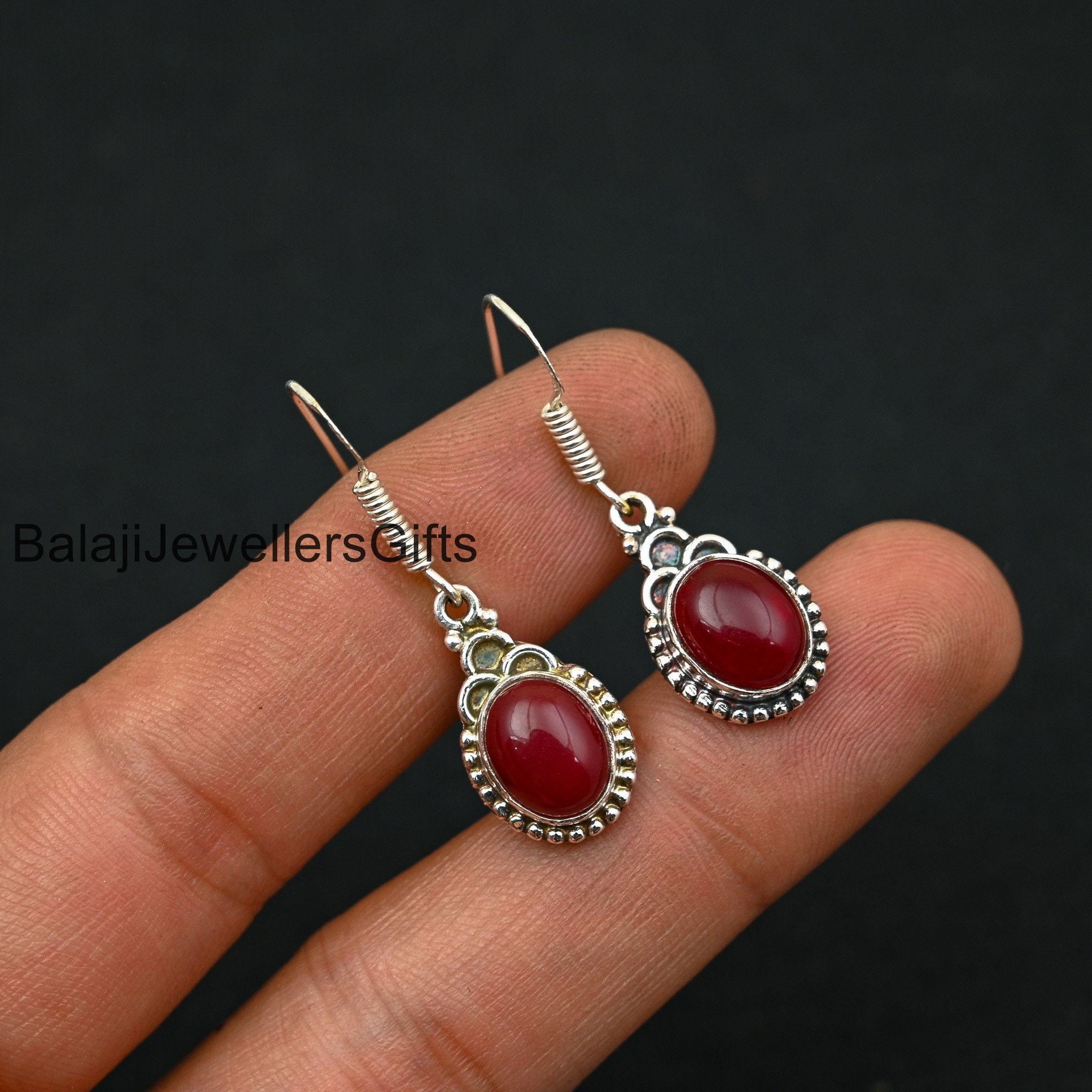 Boucles D'oreilles Anciennes Plaqué Or Avec Cristal Et Cornaline Véritable - Occasion, Style Pendantes