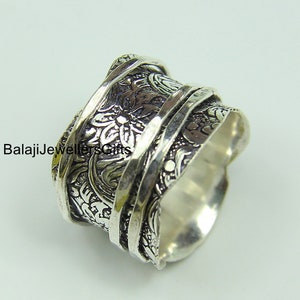 Handmade Sterling Silver Spinner Ring: Boho Meditation Anxiety Ring - Etsy