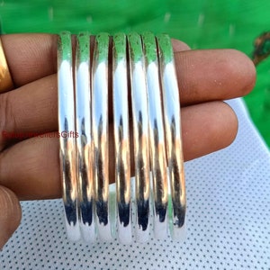 Bangles Jewelry Set for women, 925 Sterling Silver Bangles, Thick Stacking Bangles, Half Round Bangle, Handmade Boho Bangles Gift For Her