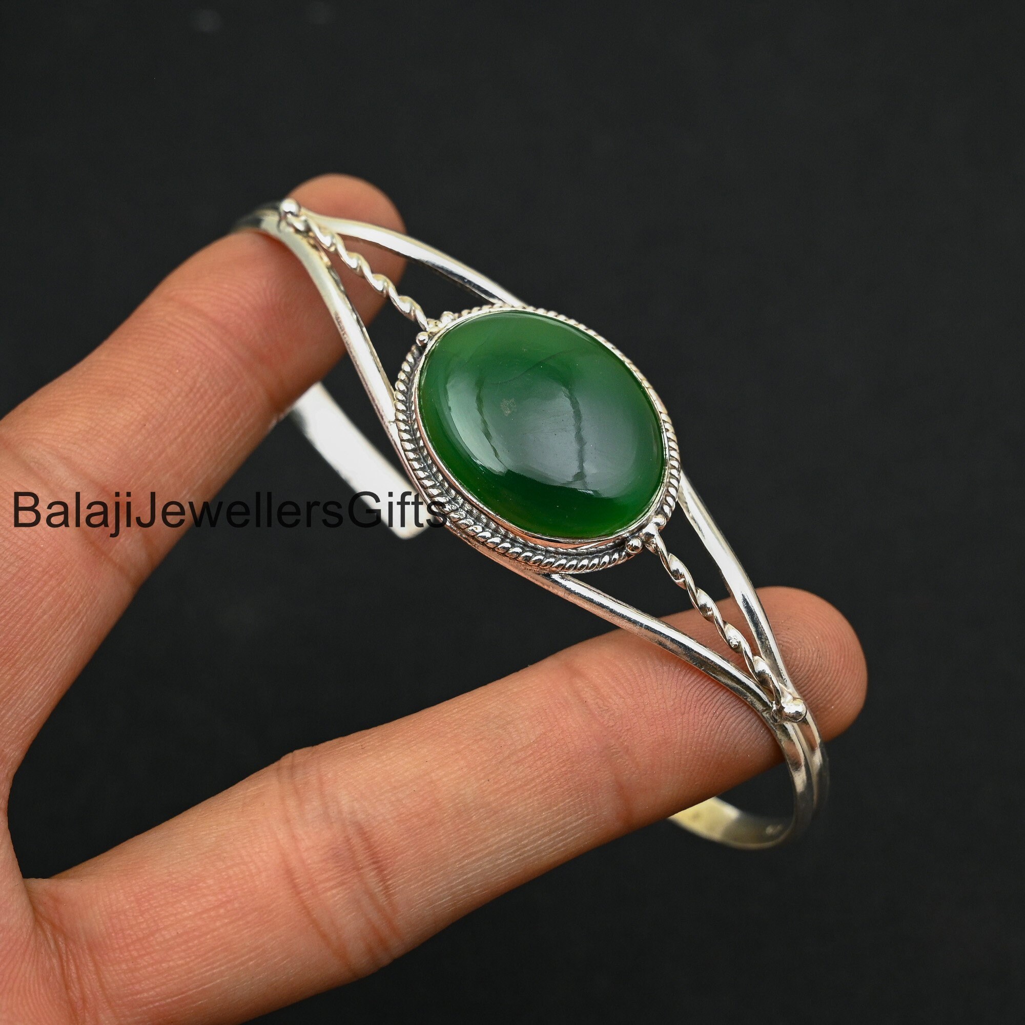 Vintage Onyx Bangle - Etsy