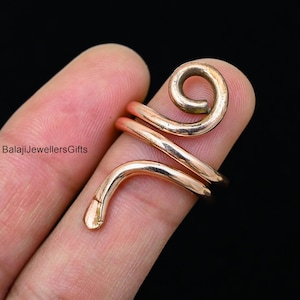 Handmade Solid Copper Wire Ring: Boho Healing Jewelry