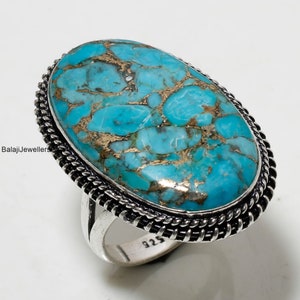 Boho Turquoise Ring, Beautiful Women Ring, 925 Solid Sterling Silver Ring, Big Turquoise Ring, Handmade Ring, Wedding Ring, Gift for Women