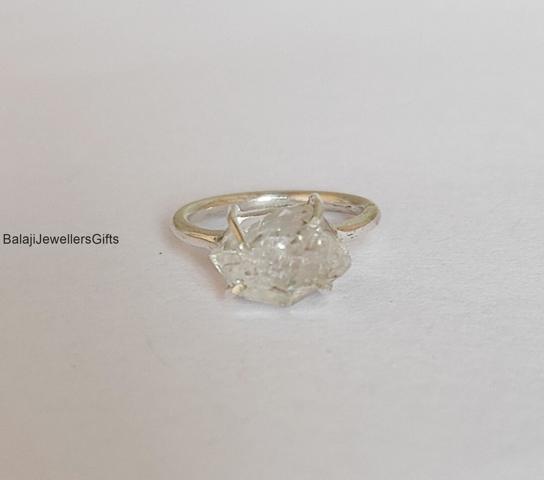 Raw Crystal Gemstone Ring, 925 Sterling Silver Jewelry, Raw Gemstone ...
