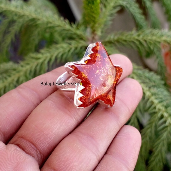 Anello In Ambra Del Mar Baltico Naturale Con Gatto In Argento Puro 925 - Regolabile, In Confezione Regalo In Legno