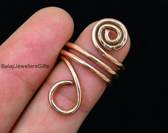 Copper Spiral Ring, Pure Copper Ring, Old Antique Copper Ring. Handmade Ring, Wrap Around Statement Ring, Copper Wire Ring, Stackable Ring