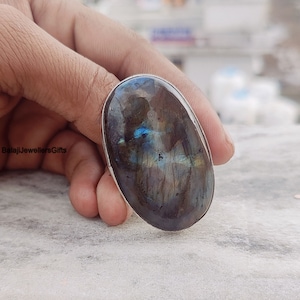 Labradorite Ring, 925 Sterling Sterling Silver Ring, Handmade Ring, Labradorite Gemstone Ring, Large Labradorite Ring, Rings For Women,B1787