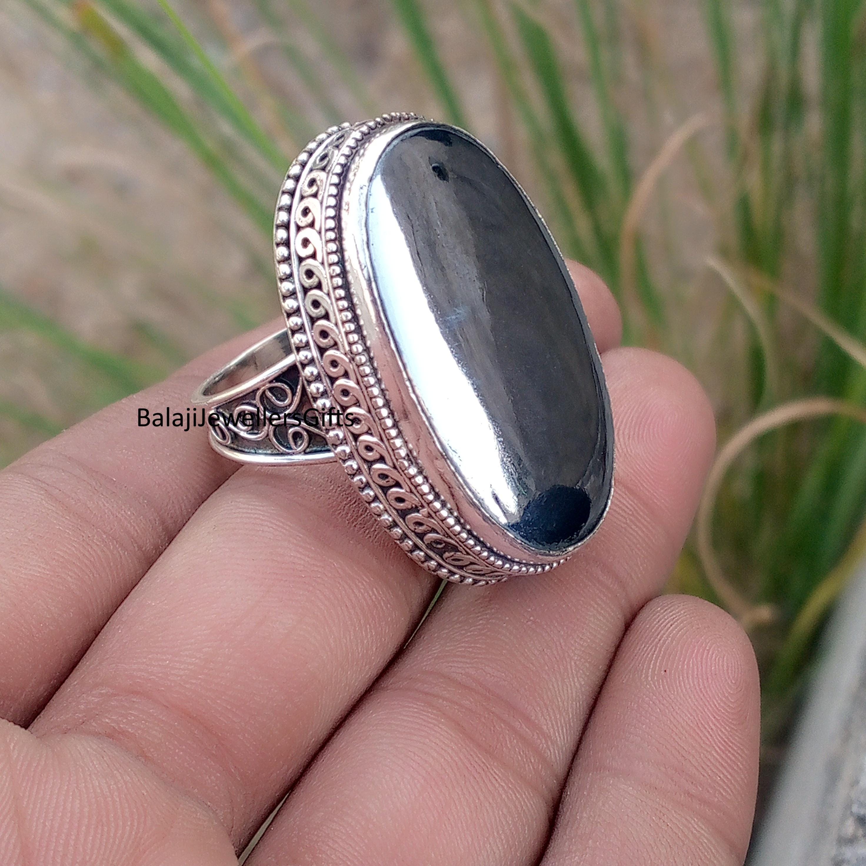 Bague Ancienne En Argent Massif - Travail Ajouré, Taille 53, Occasion
