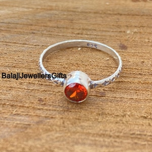 Garnet Gemstone Ring, 925 Sterling Silver, Meditation Ring, Dainty Ring, Thumb Ring, Promise Ring, Love Ring, Woman Ring, Gift For Her,B1388