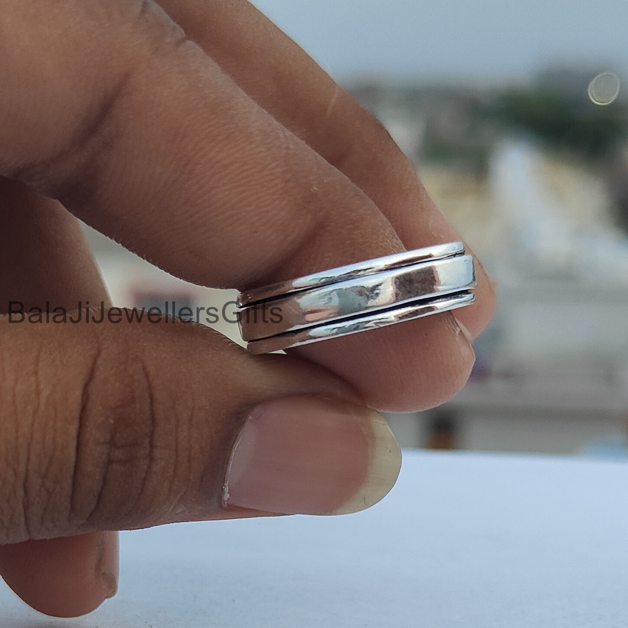 Handmade Sterling Silver Spinner Ring: Boho Meditation Fidget Ring - Etsy