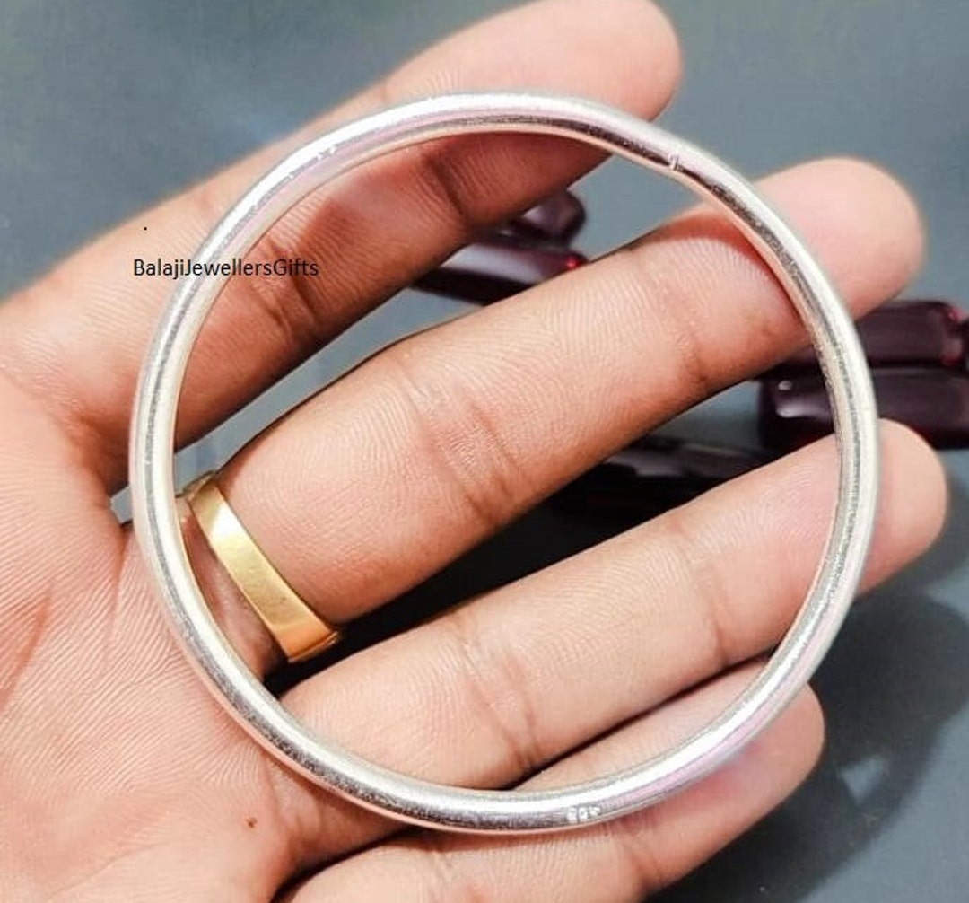 Solid 925 Sterling Silver Bangle, Thick Heavy Silver Bangle