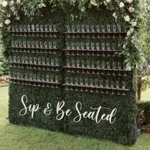 Sip and Be Seated Sign Wedding sign Champagne Wall Decor Wedding Decorations Wedding Gift image 1