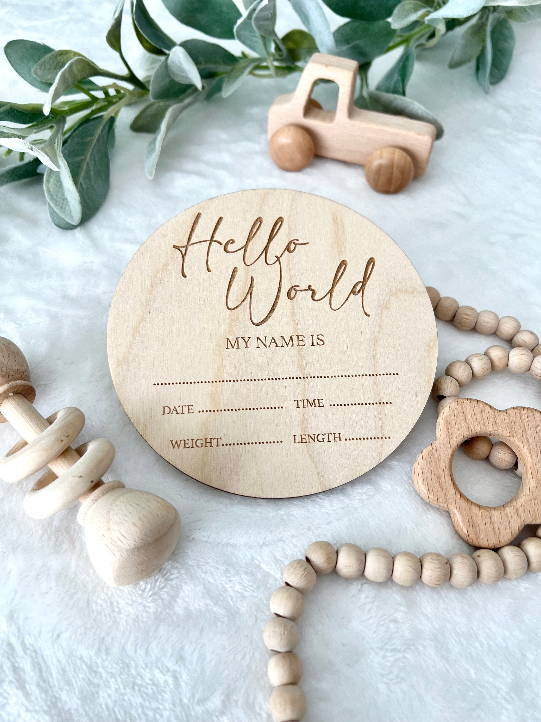 Baby Announcement Sign With Birth Stats Baby Name - Etsy