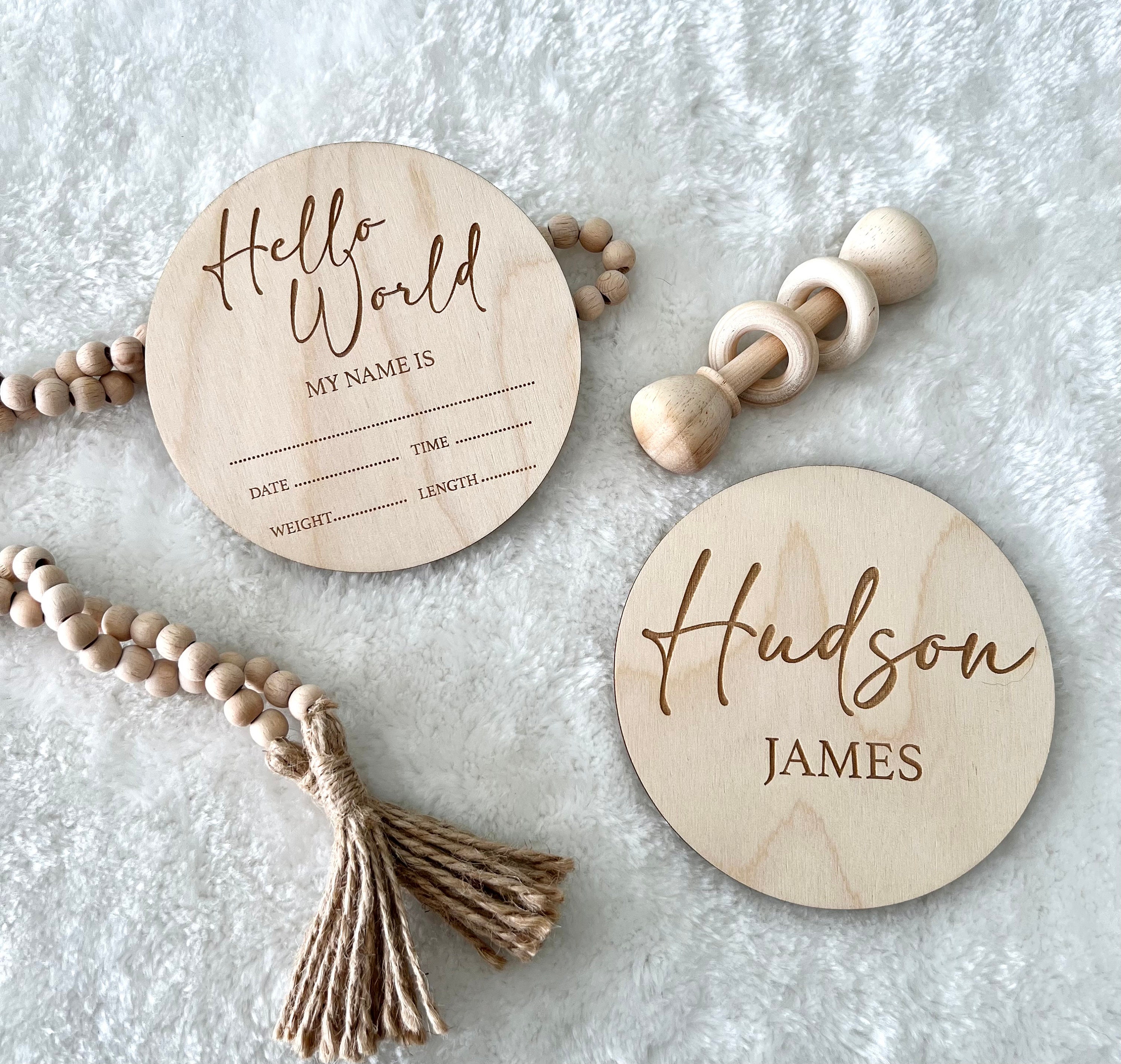 Baby Announcement Sign With Birth Stats Baby Name - Etsy