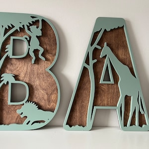 Jungle Nursery Decor, Safari Nursery Letters, Safari Animals Custom Name Sign, Safari Name Sign, Jungle Name Sign, Alphabet Letters