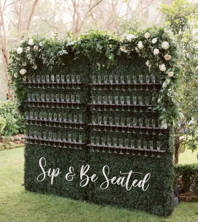 Sip and Be Seated Sign Wedding sign Champagne Wall Decor Wedding Decorations Wedding Gift image 1