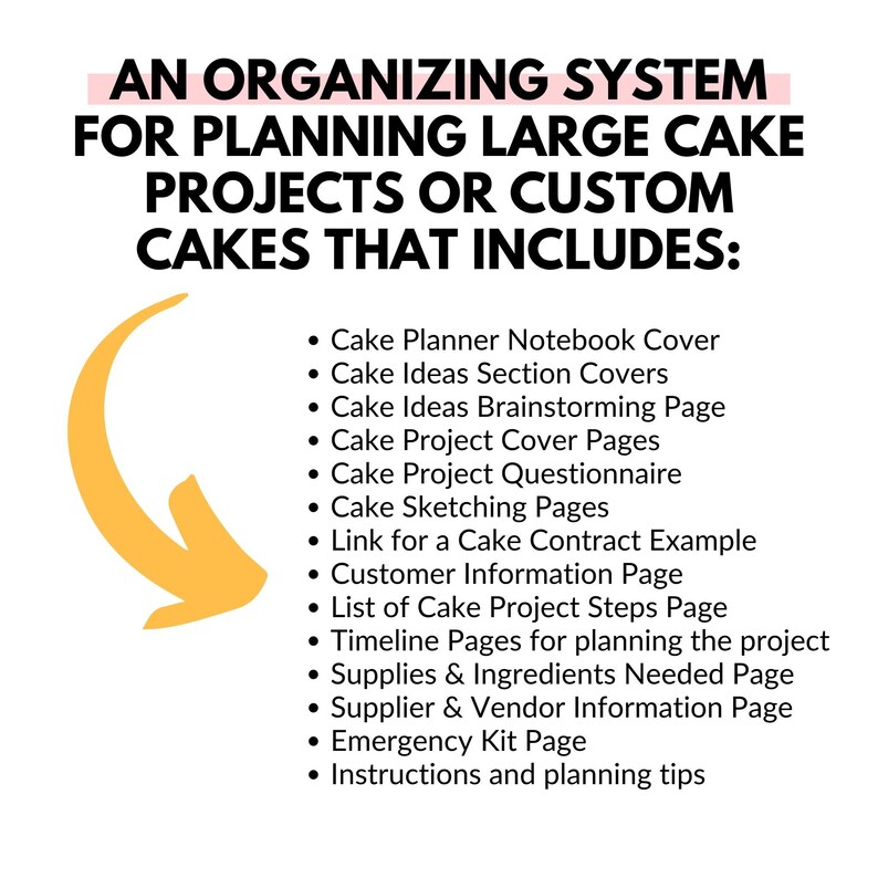 The Ultimate Cake Project Planner, Cake Decorating Planner, Cake