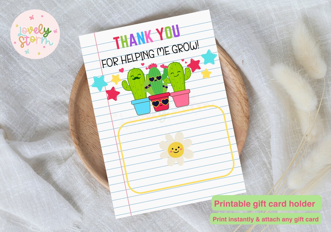 Teacher Appreciation Week Gift Card Holder, Teacher Gift, End of Year ...