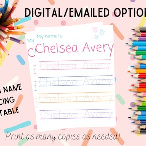 Personalized Printable Custom Name Tracing Sheet - Learn to write name