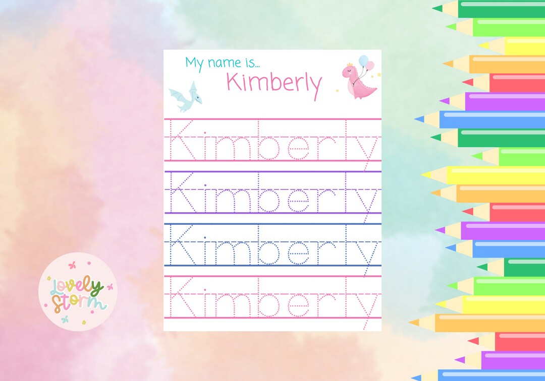 Custom Name Tracing Worksheet - Digital Download - Etsy