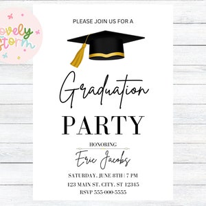 Graduation invite digital editable graduate invitation, Graduation party invite high school grad or college