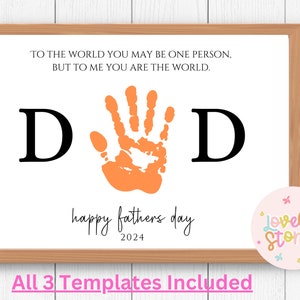 Father&#39;s Day Handprint Printable, DIY Craft Gift for Dad, Father&#39;s Day Printable, Instant Download, Father&#39;s Day Craft, Dad Gift