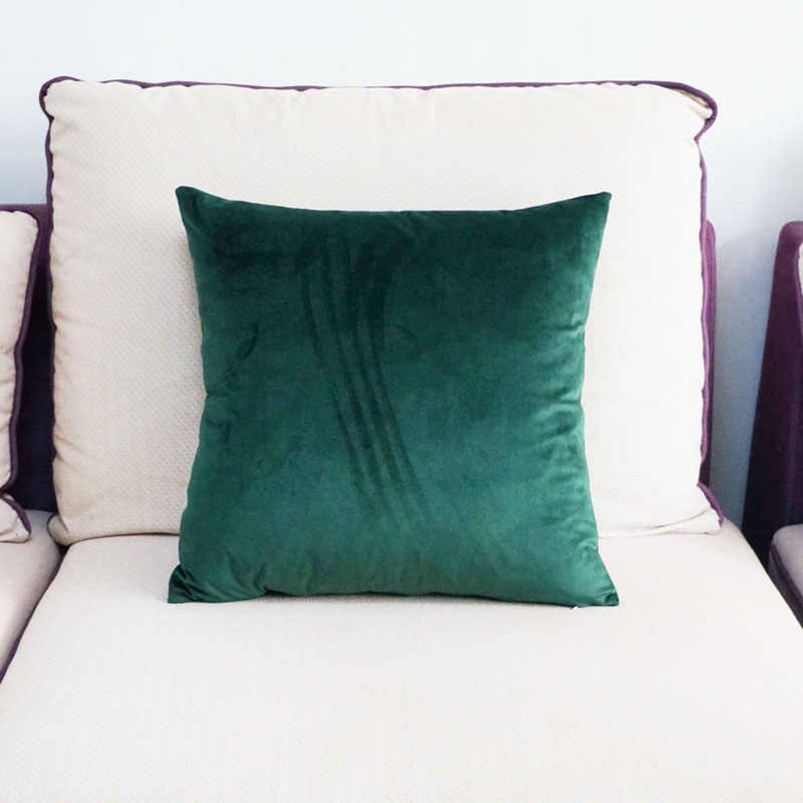 Luxury Emerald green Velvet Pillow Lumbar Pillow Velvet Etsy