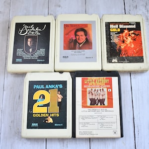 Vintage 8-Track Tapes - Neil Sedaka, Paul Anka, Neil Diamond, Little Anthony and The Imperials