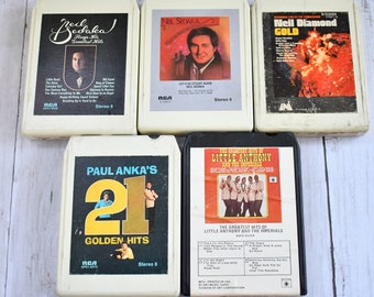 Jahrgang 8-Track-Bänder - Neil Sedaka, Paul Anka, Neil Diamond, little Anthony und die Imperialen