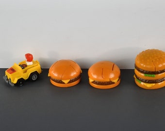 Vintage 1980&#39;s McDonalds Happy Meal Toys - Ronald McDonald, Big Mac or Cheeseburger