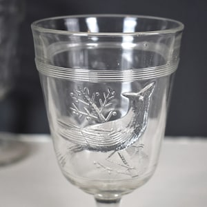 EAPG 1870  Cardinal Bird Ohio Flint Glasses/Goblets