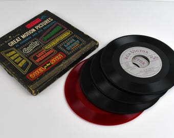 Juego de discos de vinilo antiguos de 45" de RCA Victor, edición popular para coleccionistas - Al Goodman