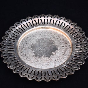 Academy Silver On Copper #27 - Vintage Decorative Small Silver-Plated Small Plate or Ashtray