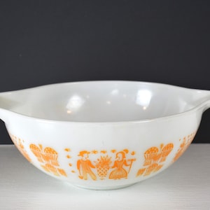 Vintage #444 Pyrex Orange/Pumpkin Butterprint Serving Bowl