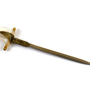 Abrecartas con espada de Toledo, España - Recuerdo de metal