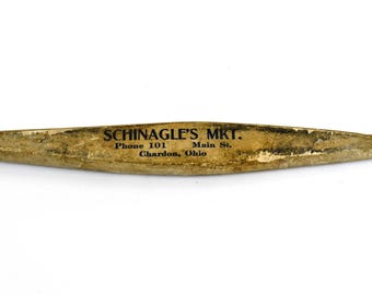 Vintage Honing Knife Sharpening Wet Stone -Schinagle's Market, Ohio