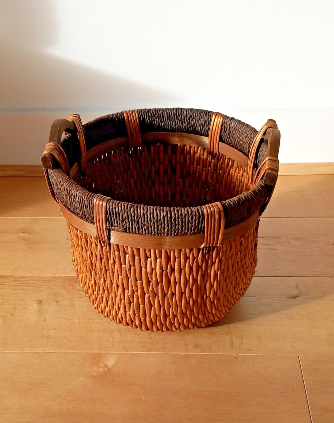 Antique Chinese Rice Basket Willow Basket Asian Basket Etsy