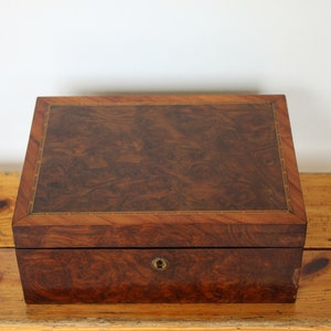 Beautiful 1800's Antique Walnut Writing Slope • Antique Keepsake Storage • Antique Writing Box • Antique Prop • Cottagecore