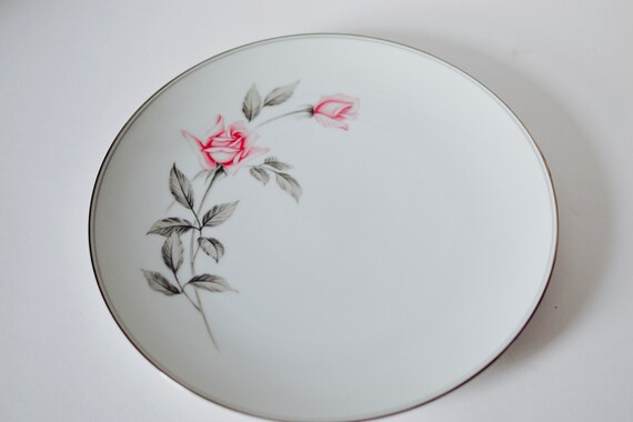 ノリタケ素描薔薇画皿（ハンドペイント）