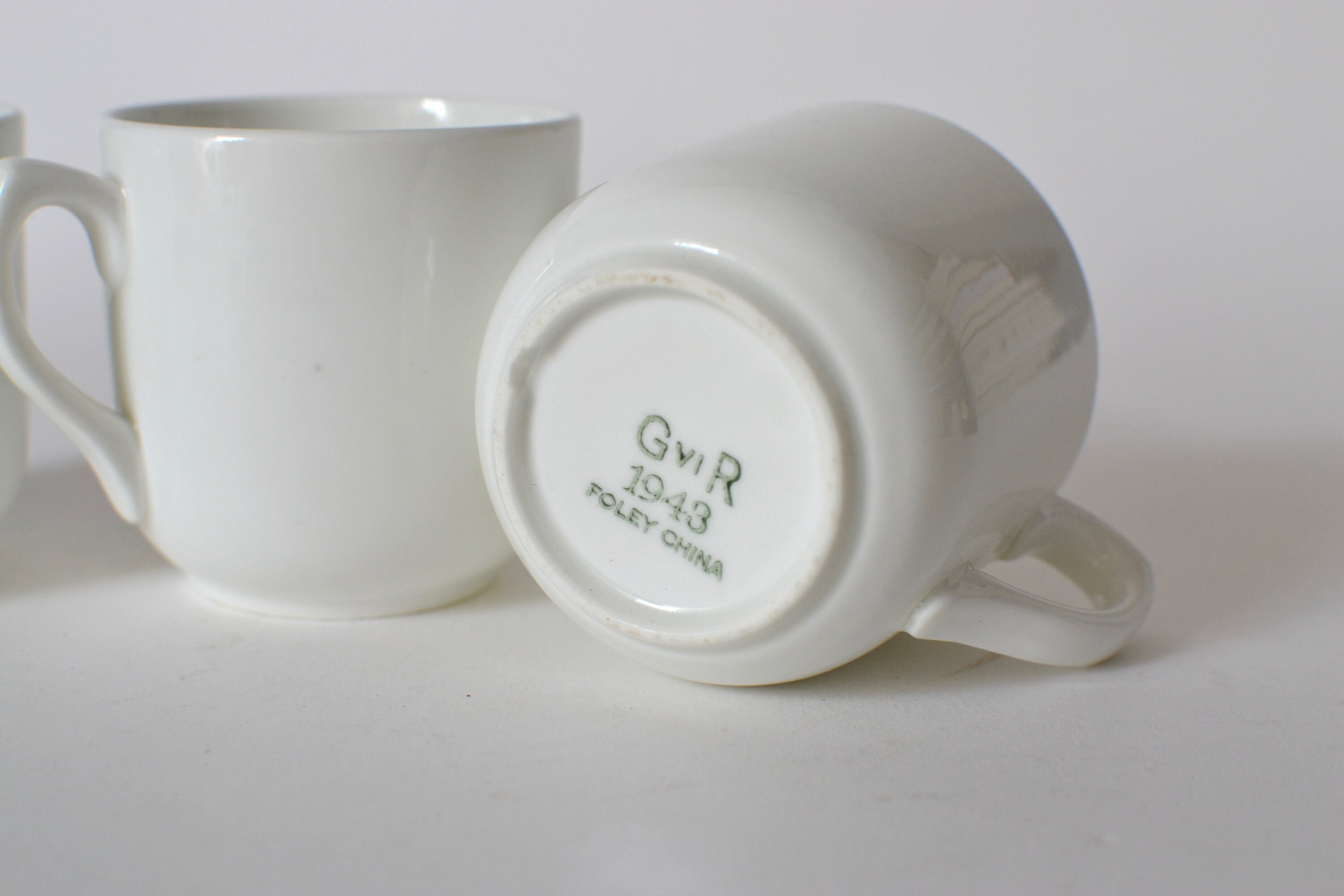 Set of 3 1940s White Coffee Cups and Saucers English Mid Etsy