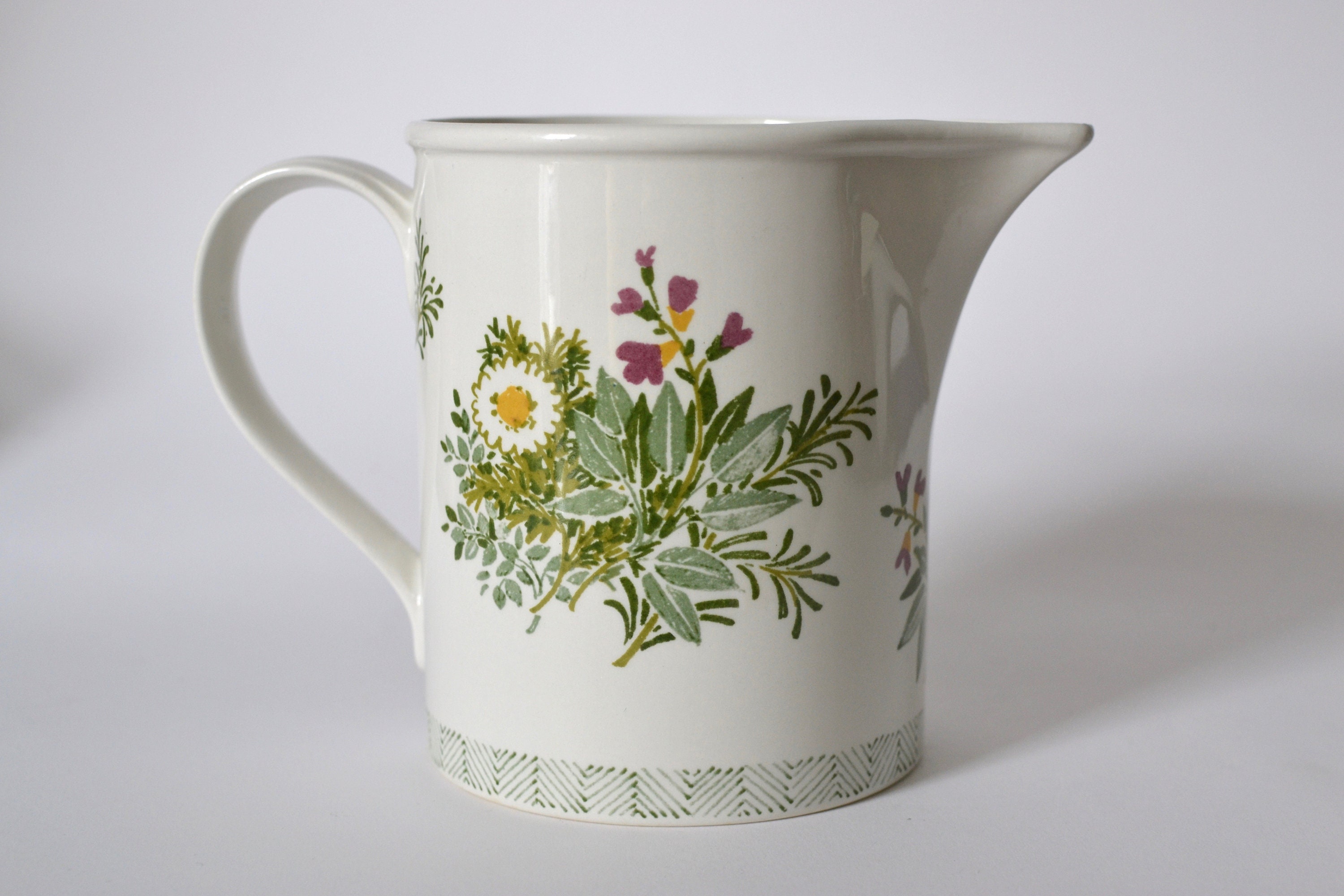 Portmeirion Pottery Large Jug Garden Herbs by Pat Albeck Etsy UK